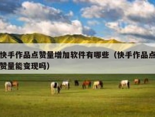 快手作品点赞量增加软件有哪些（快手作品点赞量能变现吗）