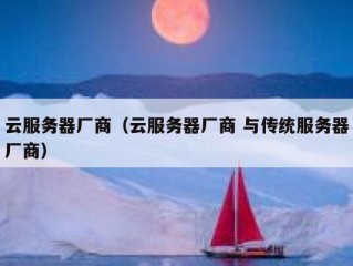 云服务器厂商（云服务器厂商 与传统服务器厂商）