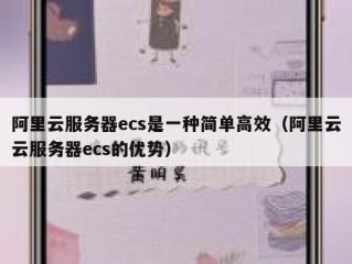 阿里云服务器ecs是一种简单高效（阿里云云服务器ecs的优势）