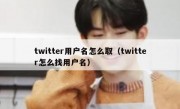 twitter用户名怎么取（twitter怎么找用户名）