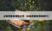 云服务器有哪些公司（云服务器提供商排行）