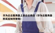 华为云云服务器上架云云商店（华为云服务器购买后如何使用）