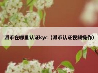 派币在哪里认证kyc（派币认证视频操作）