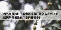 天气预报软件下载安装没有广告怎么办啊（下载天气预报没有广告的是哪个）