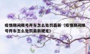 疫情期间限号开车怎么处罚最新（疫情期间限号开车怎么处罚最新规定）
