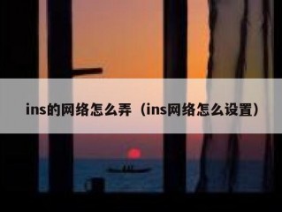ins的网络怎么弄（ins网络怎么设置）