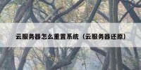 云服务器怎么重置系统（云服务器还原）