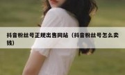 抖音粉丝号正规出售网站（抖音粉丝号怎么卖钱）