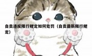 自贡违反限行规定如何处罚（自贡最新限行规定）