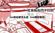 ins粉丝群怎么进（ins群在哪找）