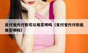 支付宝代付款可以用花呗吗（支付宝代付款能用花呗吗）