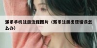 派币手机注册流程图片（派币注册出现错误怎么办）