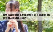 国外抖音粉丝最多的明星排名前十是谁啊（抖音外国小姐姐粉丝排行）