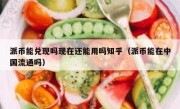 派币能兑现吗现在还能用吗知乎（派币能在中国流通吗）