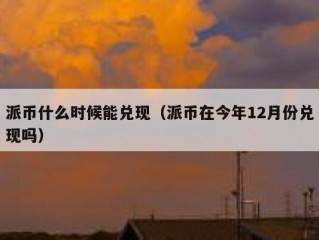 派币什么时候能兑现（派币在今年12月份兑现吗）