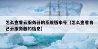 怎么查看云服务器的系统版本号（怎么查看自己云服务器的信息）