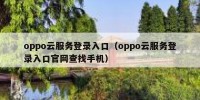 oppo云服务登录入口（oppo云服务登录入口官网查找手机）