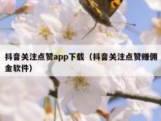 抖音关注点赞app下载（抖音关注点赞赚佣金软件）