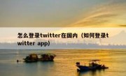 怎么登录twitter在国内（如何登录twitter app）