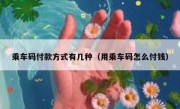 乘车码付款方式有几种（用乘车码怎么付钱）