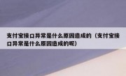 支付宝接口异常是什么原因造成的（支付宝接口异常是什么原因造成的呢）