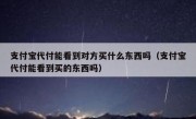 支付宝代付能看到对方买什么东西吗（支付宝代付能看到买的东西吗）