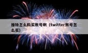 推特怎么购买账号啊（twitter账号怎么买）