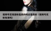视频号花钱涨粉是真的吗还是假的（视频号买粉有用吗）