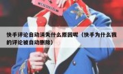 快手评论自动消失什么原因呢（快手为什么我的评论被自动删除）