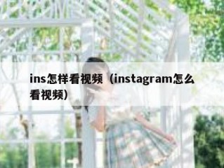 ins怎样看视频（instagram怎么看视频）