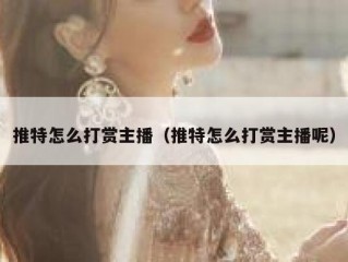 推特怎么打赏主播（推特怎么打赏主播呢）