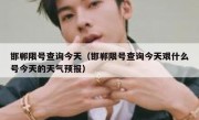 邯郸限号查询今天（邯郸限号查询今天艰什么号今天的天气预报）