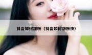 抖音如何加粉（抖音如何涨粉快）