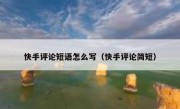 快手评论短语怎么写（快手评论简短）