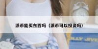 派币能买东西吗（派币可以投资吗）