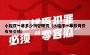 小程序一年多少钱管理费（小程序一年服务费有多少钱）