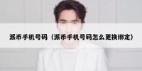 派币手机号码（派币手机号码怎么更换绑定）