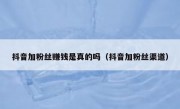 抖音加粉丝赚钱是真的吗（抖音加粉丝渠道）