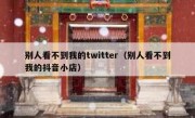 别人看不到我的twitter（别人看不到我的抖音小店）