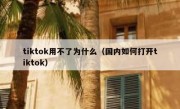 tiktok用不了为什么（国内如何打开tiktok）