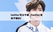 twitter可以干嘛（twitter用来干嘛的）