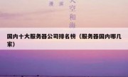 国内十大服务器公司排名榜（服务器国内哪几家）