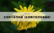 北京限行处罚标准（北京限行处罚标准最新）