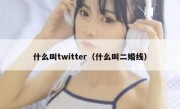 什么叫twitter（什么叫二婚线）