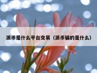 派币是什么平台交易（派币骗的是什么）
