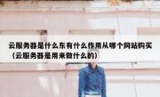 云服务器是什么东有什么作用从哪个网站购买（云服务器是用来做什么的）