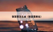 张慧雯怎么说（张慧雯原名）