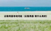 云服务器有啥功能（云服务器 做什么用的）