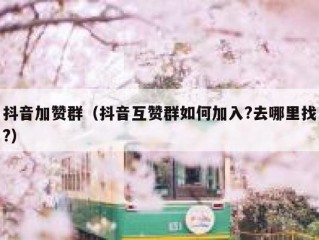 抖音加赞群（抖音互赞群如何加入?去哪里找?）