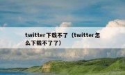 twitter下载不了（twitter怎么下载不了了）